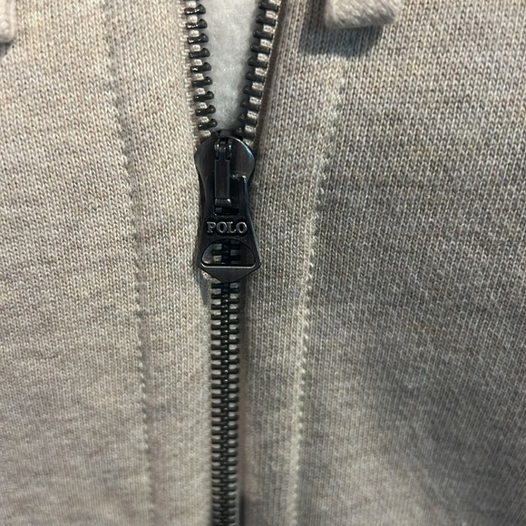 Polo by Ralph Lauren Men's Cream Full Zip Thick Lined Hoodie - Picture 5 of 9